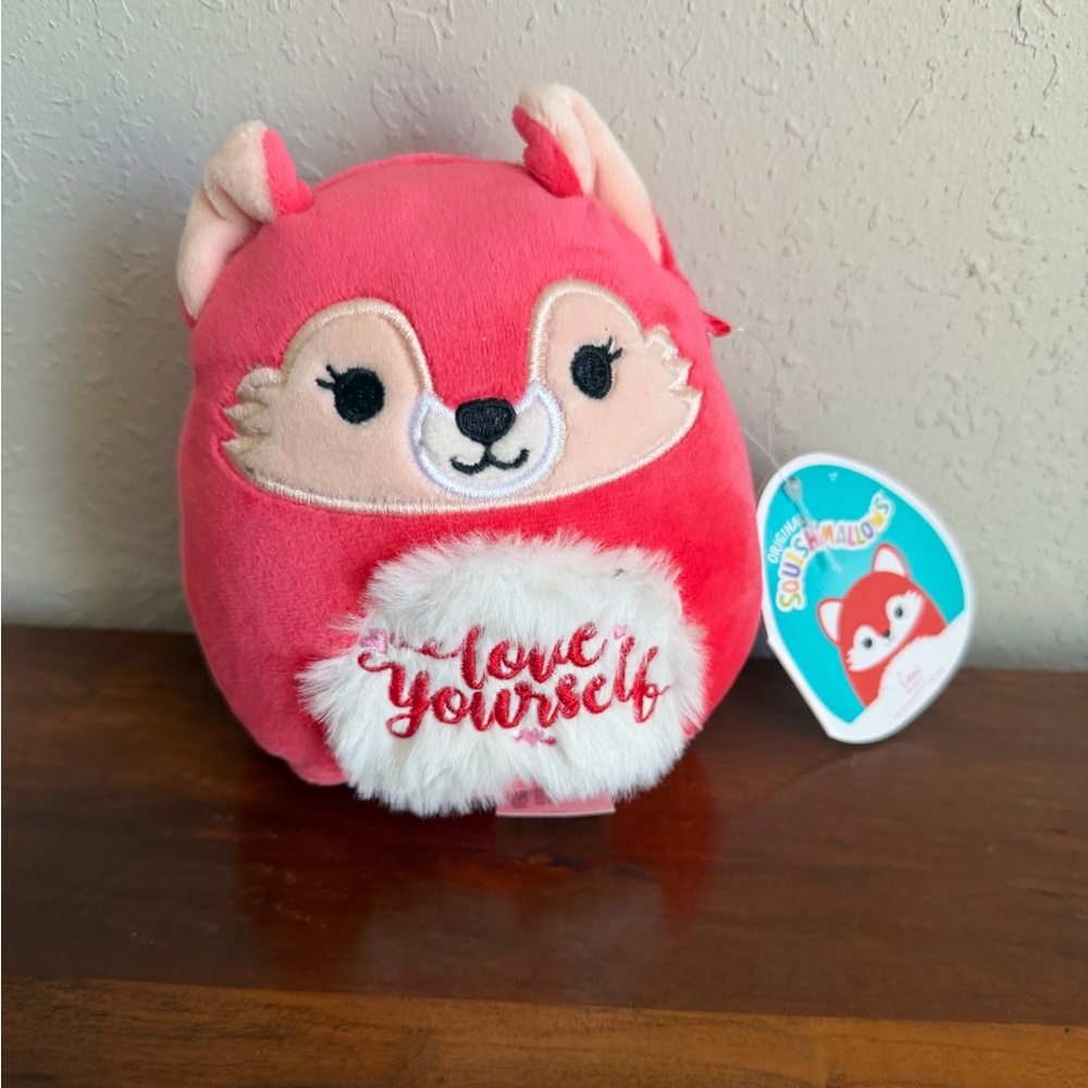 NWT Squishmallows Kellytoy 5 Inch Lexi The Fox Love Yourself Plush Toy Stuffie